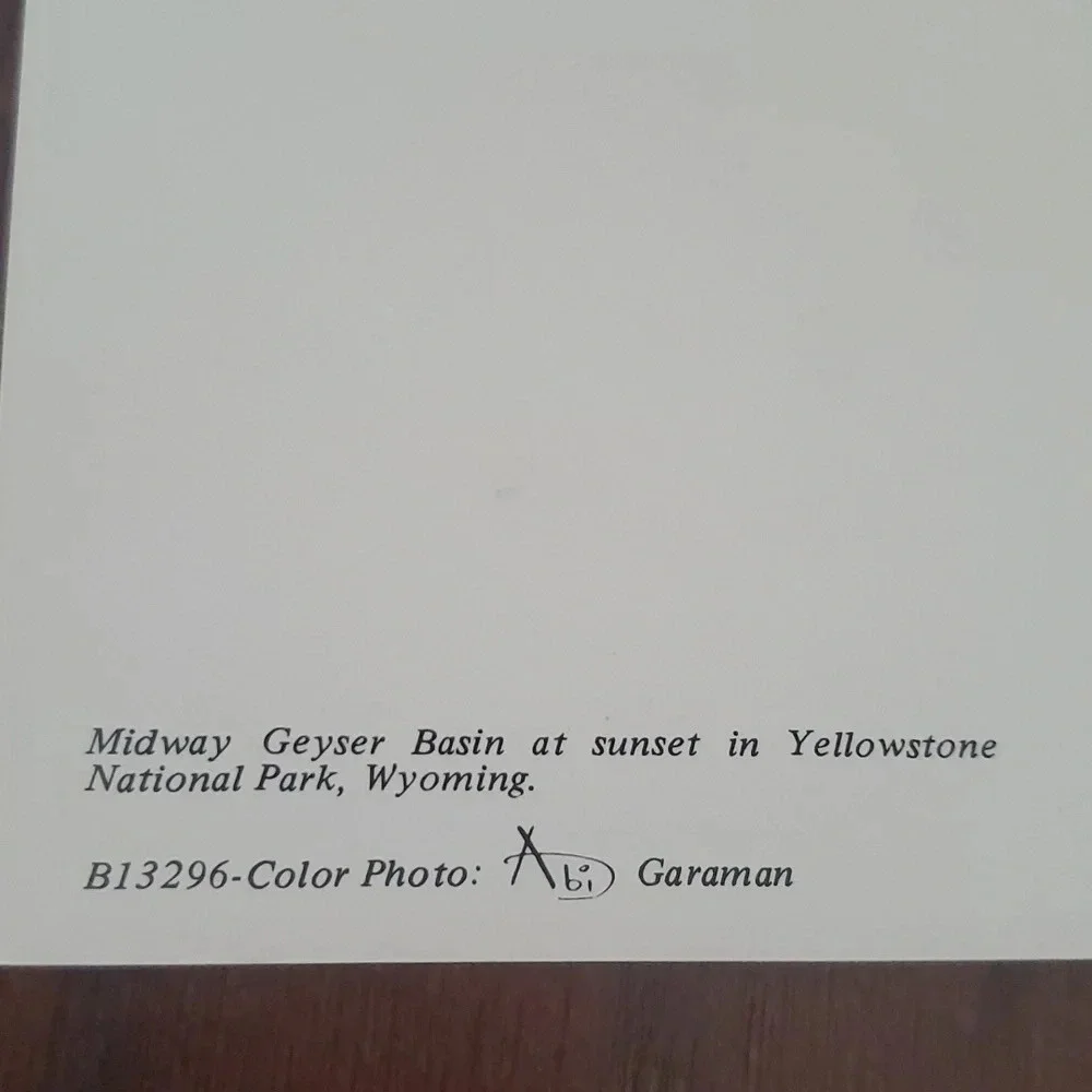 Postcard Midway Geyser Basin at Sunset in Yellowstone National Park, Wyoming